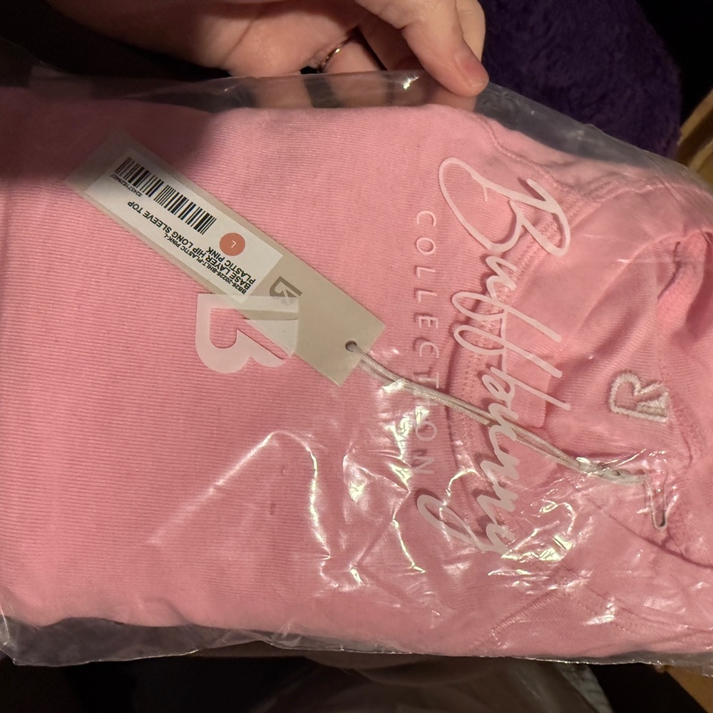 NWT Buffbunny Collection Base layer hip long sleeve top in plastic pink ~ Large